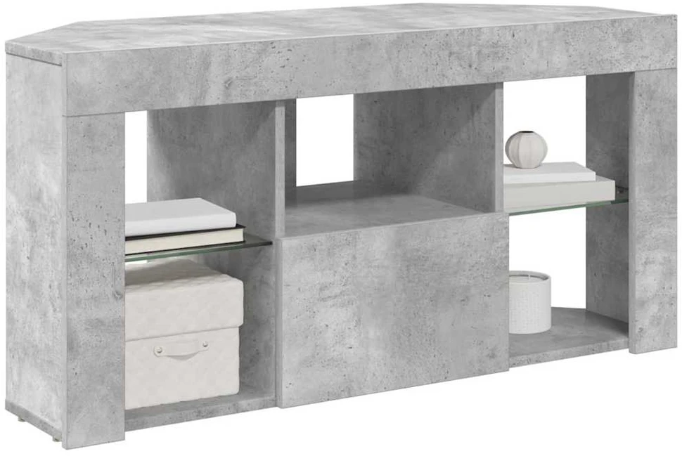 TV staliukas Kampinė LED televizoriaus spinta 100 x 40 x 50 cm Betono pilka