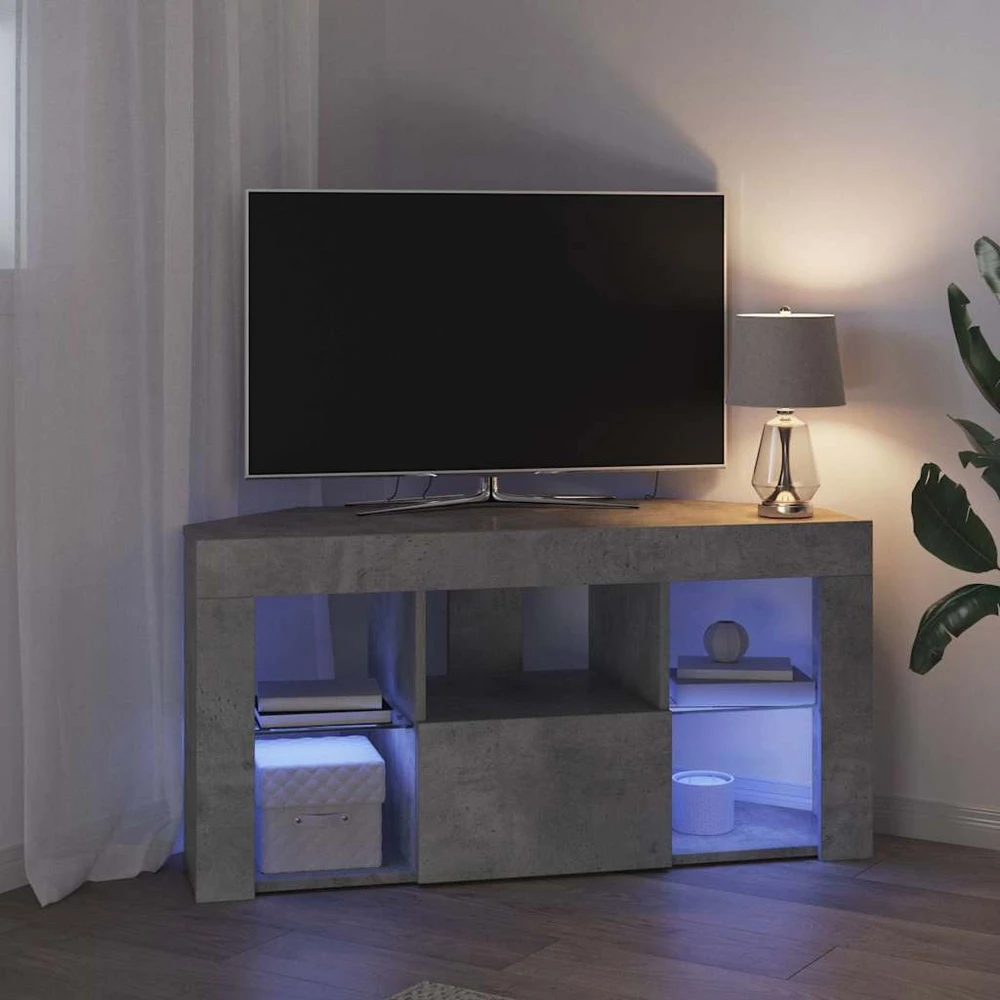 TV staliukas Kampinė LED televizoriaus spinta 100 x 40 x 50 cm Betono pilka