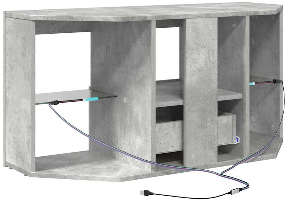 TV staliukas Kampinė LED televizoriaus spinta 100 x 40 x 50 cm Betono pilka