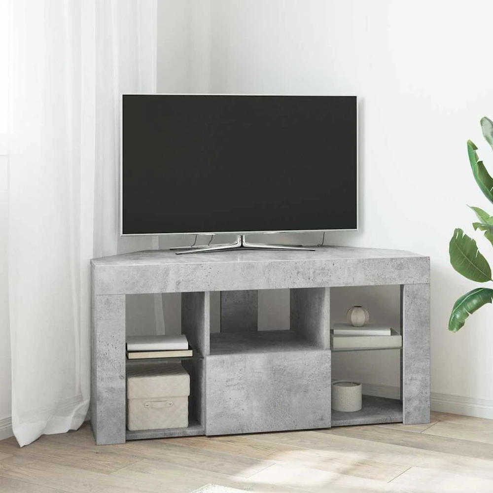 TV staliukas Kampinė LED televizoriaus spinta 100 x 40 x 50 cm Betono pilka