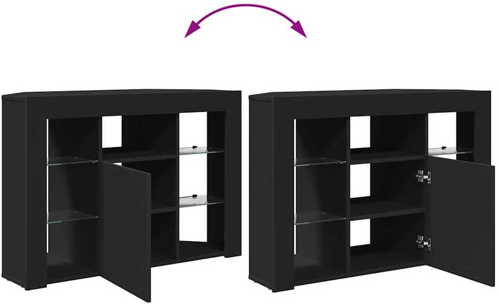 TV staliukas Kampinė LED televizoriaus spinta 100x40x68cm Juoda