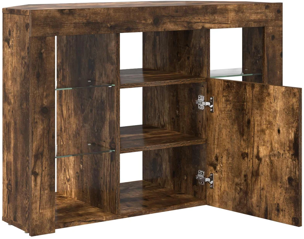 TV staliukas Kampinė LED televizoriaus spinta 100x40x68cm Rūkyta ąžuolas