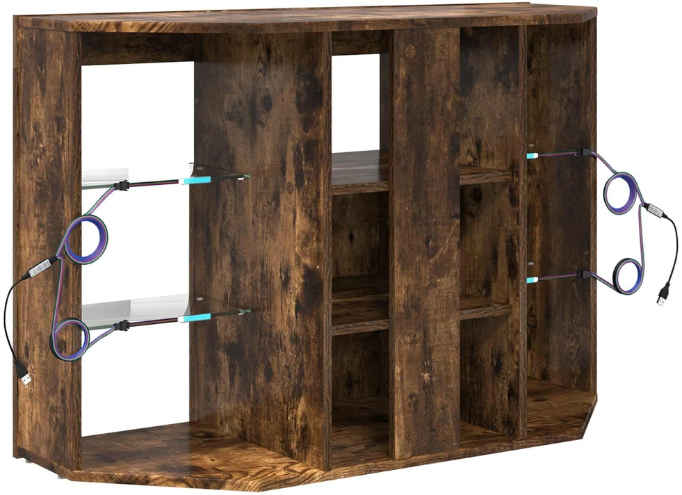 TV staliukas Kampinė LED televizoriaus spinta 100x40x68cm Rūkyta ąžuolas