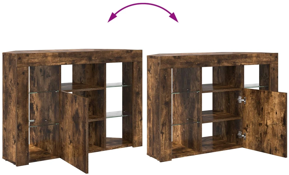 TV staliukas Kampinė LED televizoriaus spinta 100x40x68cm Rūkyta ąžuolas