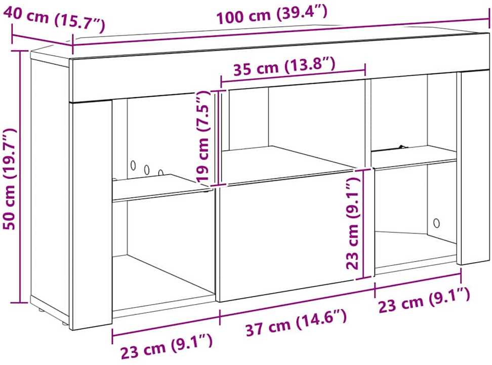 TV staliukas Kampinė LED televizoriaus spinta 100 x 40 x 50 cm