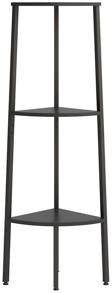 Kampinė lentyna, 3 pakopų, juodos spalvos, 45,5x31,5x120cm