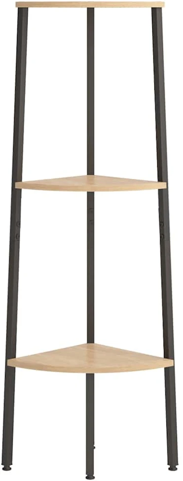 Kampinė lentyna, 3 pakopų, šviesiai ruda/juoda, 45,5x31,5x120cm