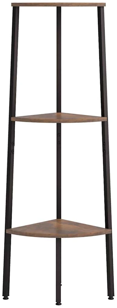 Kampinė lentyna, 3 pakopų, tamsiai ruda/juoda, 45,5x31,5x120cm
