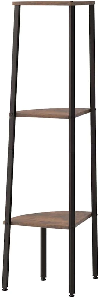 Kampinė lentyna, 3 pakopų, tamsiai ruda/juoda, 45,5x31,5x120cm