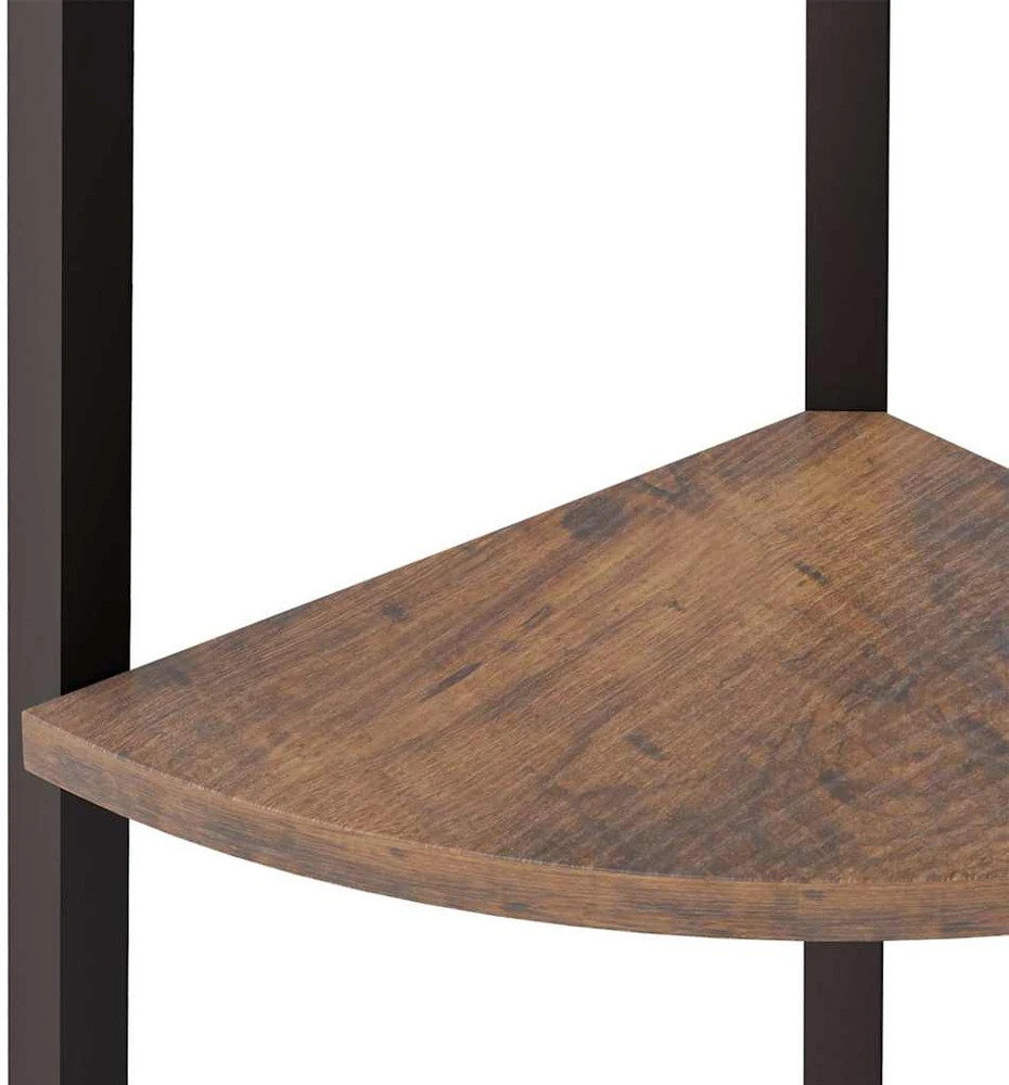 Kampinė lentyna, 3 pakopų, tamsiai ruda/juoda, 45,5x31,5x120cm