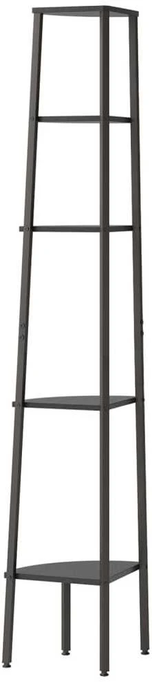 Kampinė lentyna, 5 aukštų, juodos spalvos, 45,5x31,5x180cm