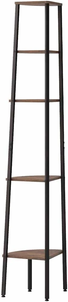 Kampinė lentyna, 5 pakopų, tamsiai ruda/juoda, 45,5x31,5x180cm