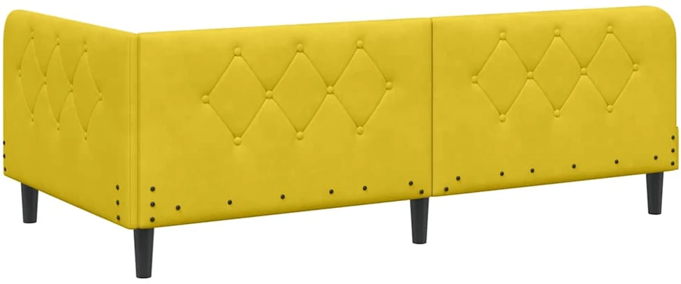 Lova Kampinė lovos konstrukcija Geltona 100 x 200 cm Aksomas