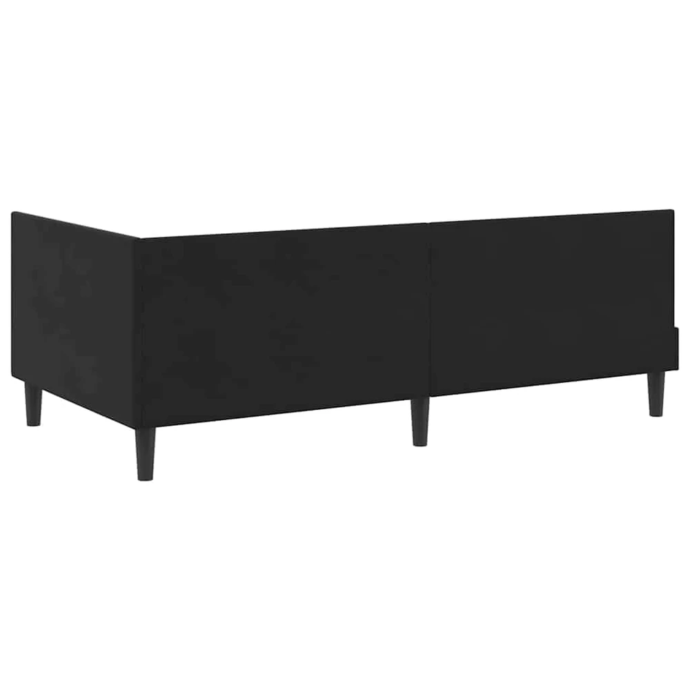 Lova Kampinė lovos konstrukcija Juoda 80 cm x 200 cm Aksomas