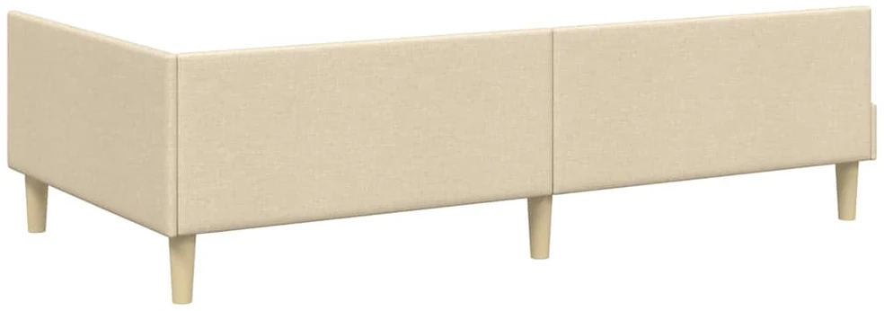 Lova Kampinė lovos konstrukcija Kreminė 100 x 200 cm audinys