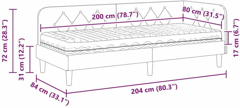 Lova Kampinė lovos konstrukcija Kreminė 80 x 200 cm audinys
