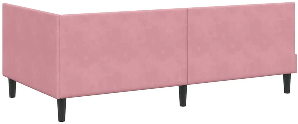 Lova Kampinė lovos konstrukcija Rožinė 80 cm x 200 cm Aksomas