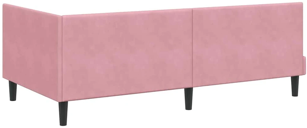 Lova Kampinė lovos konstrukcija Rožinė 90 x 200 cm Aksomas