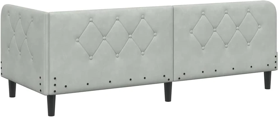 Lova Kampinė lovos konstrukcija Šviesiai pilka 80 x 200 cm Aksomas