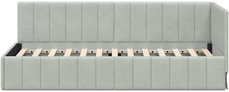 Lova Kampinė lovos konstrukcija Šviesiai pilka 80 cm x 200 cm