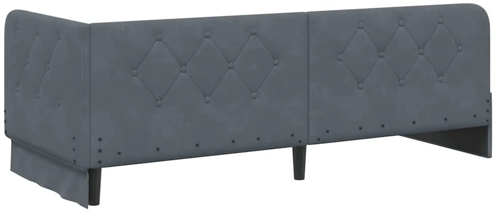 Lova Kampinė lovos konstrukcija Tamsiai pilka 80 x 200 cm Aksomas