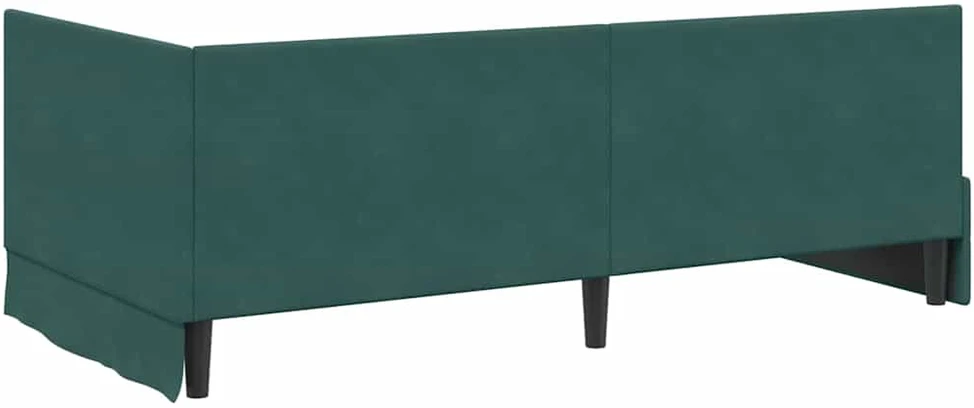 Lova Kampinė lovos konstrukcija Tamsiai žalia 90 cm x 190 cm Aksomas