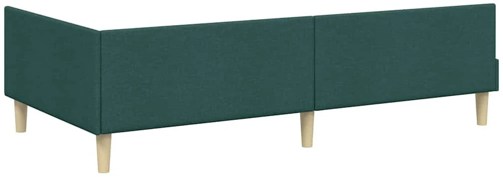 Lova Kampinė lovos konstrukcija Tamsiai žalia 100 x 200 cm audinys
