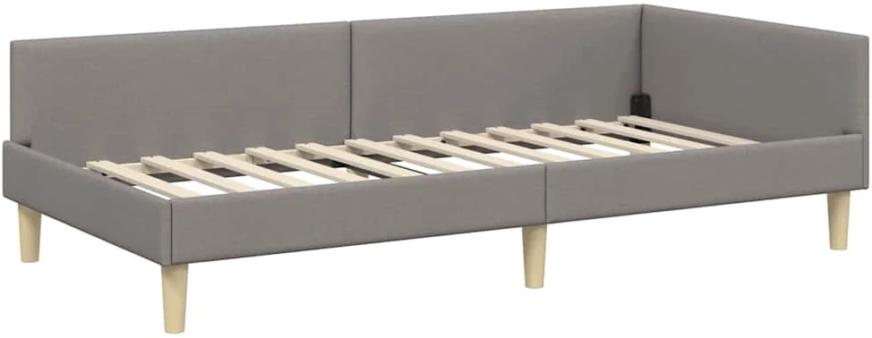 Lova Kampinė lovos konstrukcija Taupe 100 x 200 cm audinys