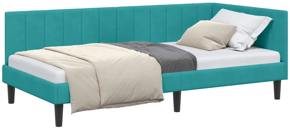 Lova Kampinė lovos konstrukcija Turkio 100 cm x 200 cm Aksomas