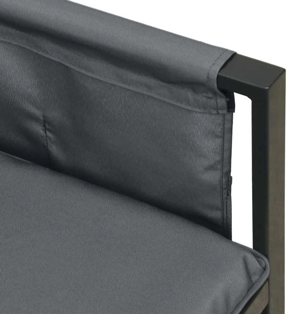 Kampinė sodo sofa, antracito spalvos, plienas ir tekstilenas