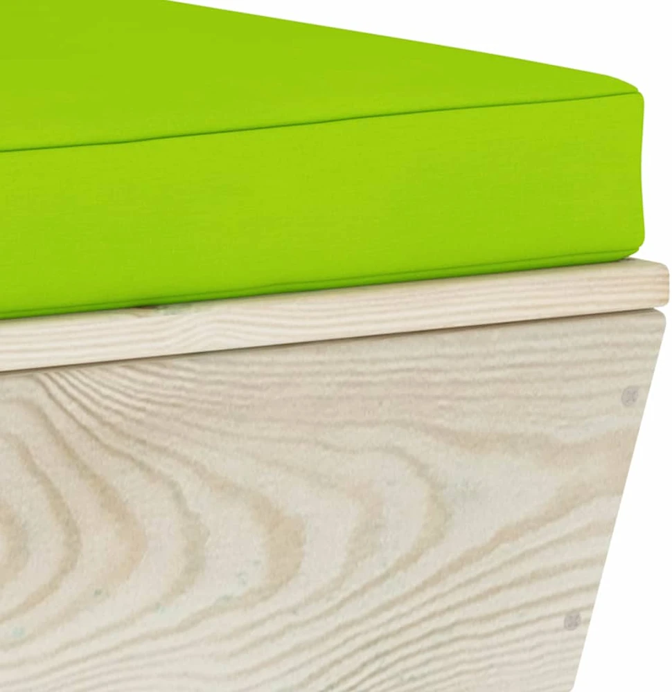 Kampinė sodo sofa iš palečių su pagalvėlėmis, impregnuota eglė