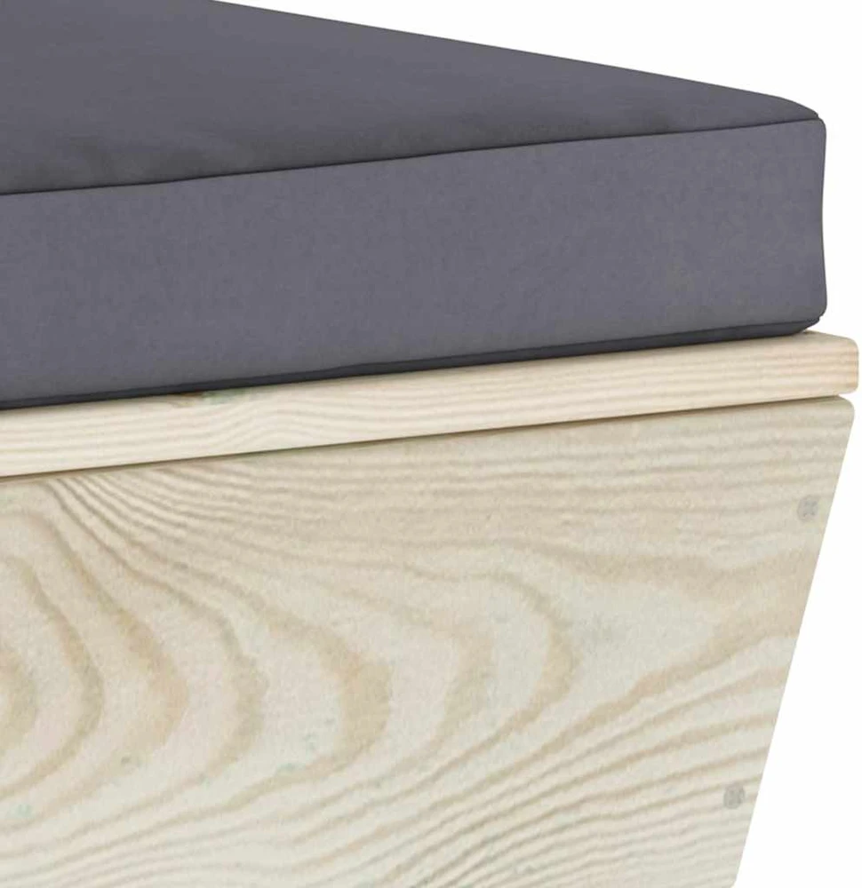Kampinė sodo sofa iš palečių su pagalvėlėmis, impregnuota eglė