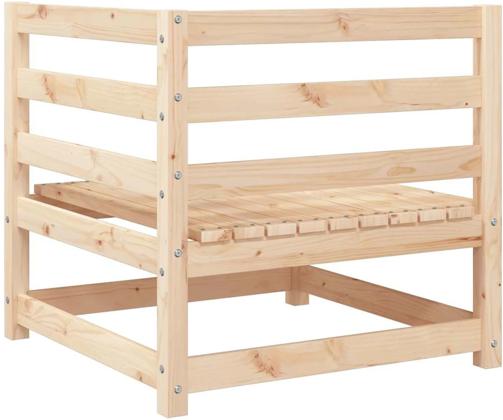 Kampinė sodo sofa, pušies medienos masyvas