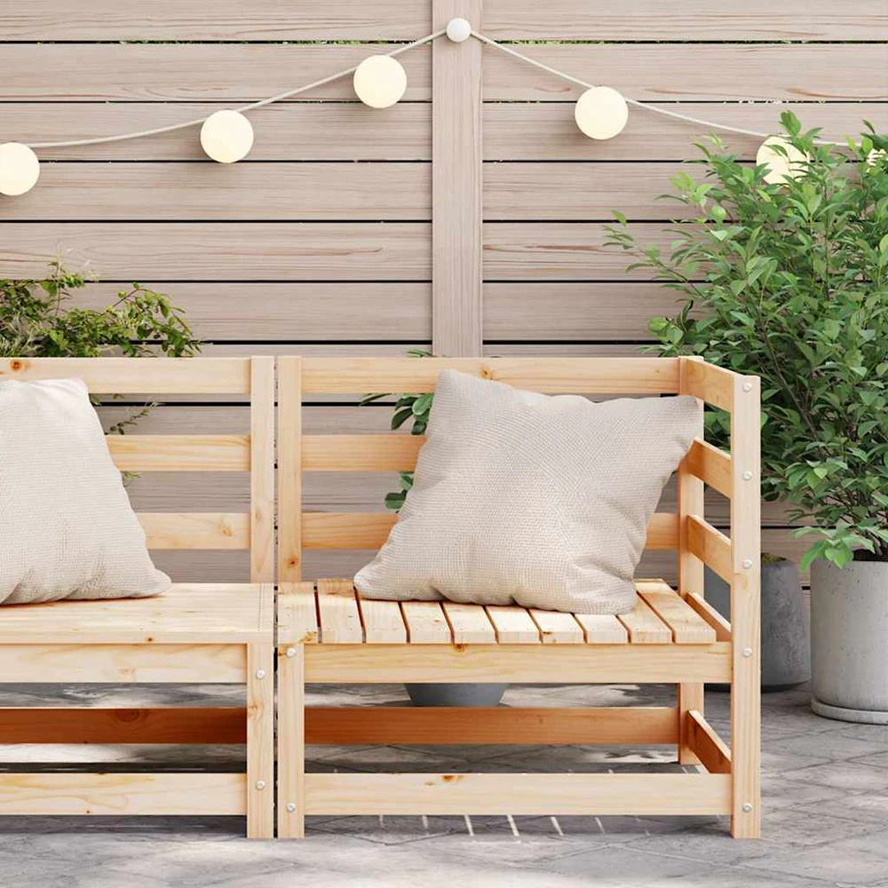 Kampinė sodo sofa, pušies medienos masyvas