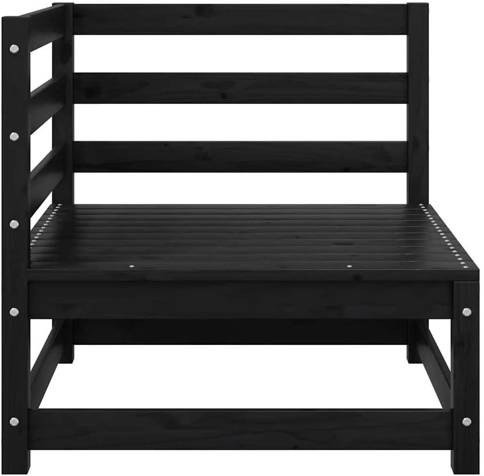 Kampinė sodo sofa su antracito pagalvėlėmis, pušies masyvas
