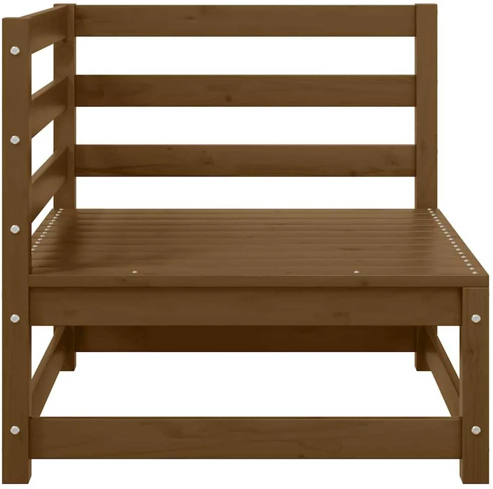 Kampinė sodo sofa su kreminėmis pagalvėlėmis, pušies masyvas