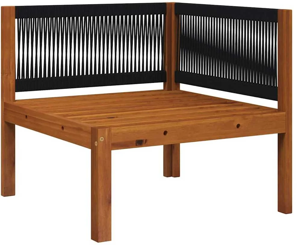 Kampinė sodo sofa su pagalvėlėmis, akacijos medienos masyvas