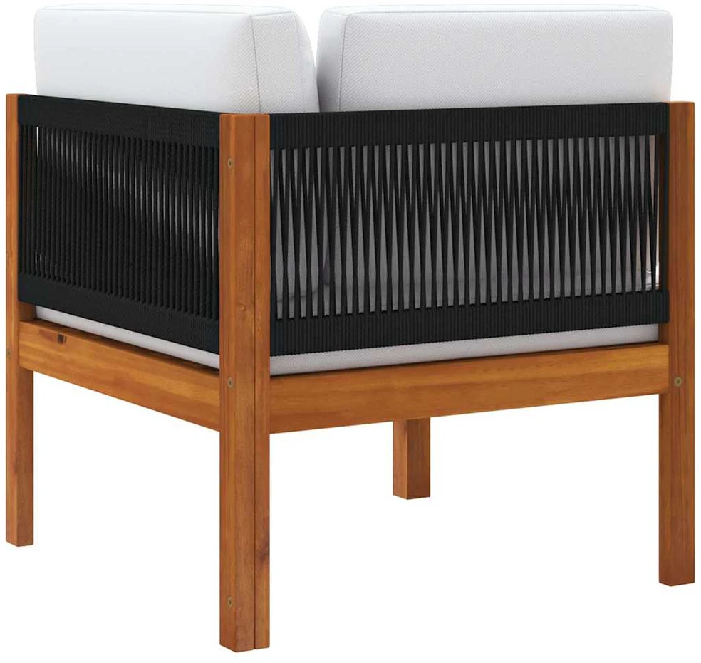 Kampinė sodo sofa su pagalvėlėmis, akacijos medienos masyvas