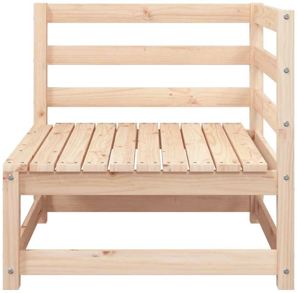 Kampinė sodo sofa su pilkomis pagalvėlėmis, pušies masyvas