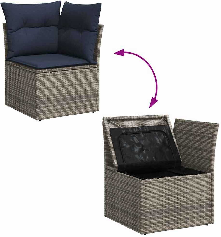 | Sodo sofa | su pagalve Pilka 62 x 62 x 69 cm Poli ratanas