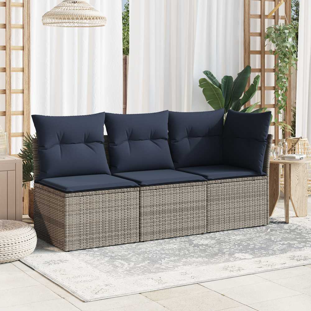 | Sodo sofa | su pagalve Pilka 62 x 62 x 69 cm Poli ratanas