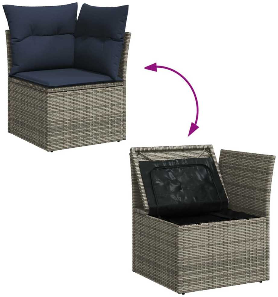| Sodo sofa | su pagalve Pilka 62 x 62 x 69 cm Poli ratanas