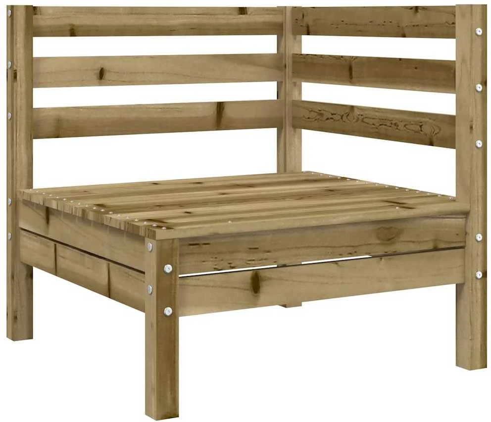 Sofa Kampinė sodo sofos dalis su pagalvėlėmis, impregnuota pušis