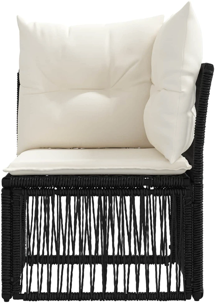 Kampinė sofa Juoda poliratanas