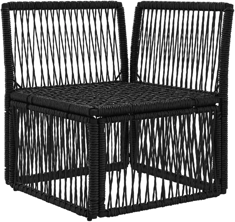 Kampinė sofa Juoda poliratanas