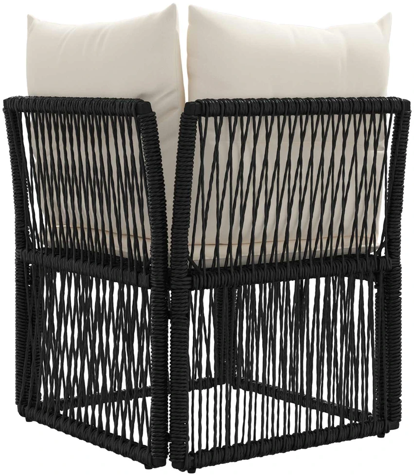 Kampinė sofa Juoda poliratanas