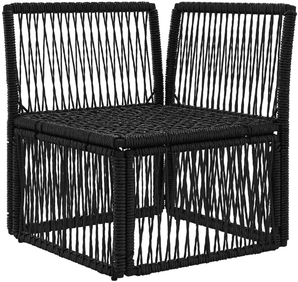 Kampinė sofa Juoda poliratanas