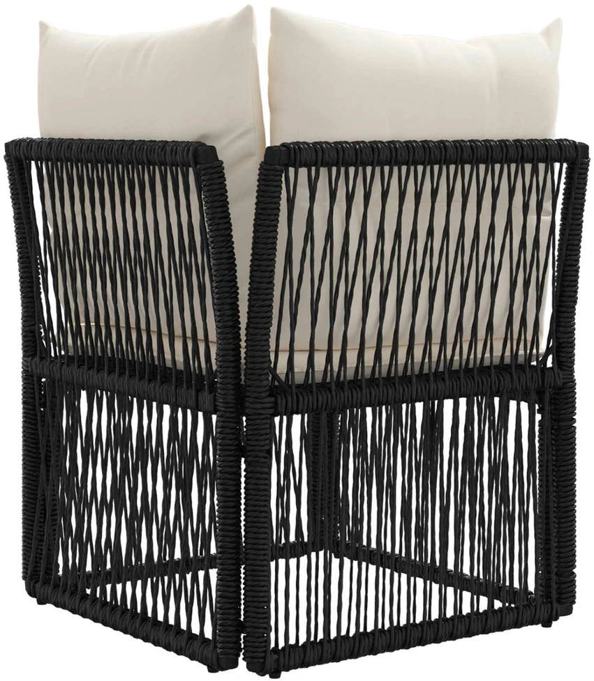 Kampinė sofa Juoda poliratanas