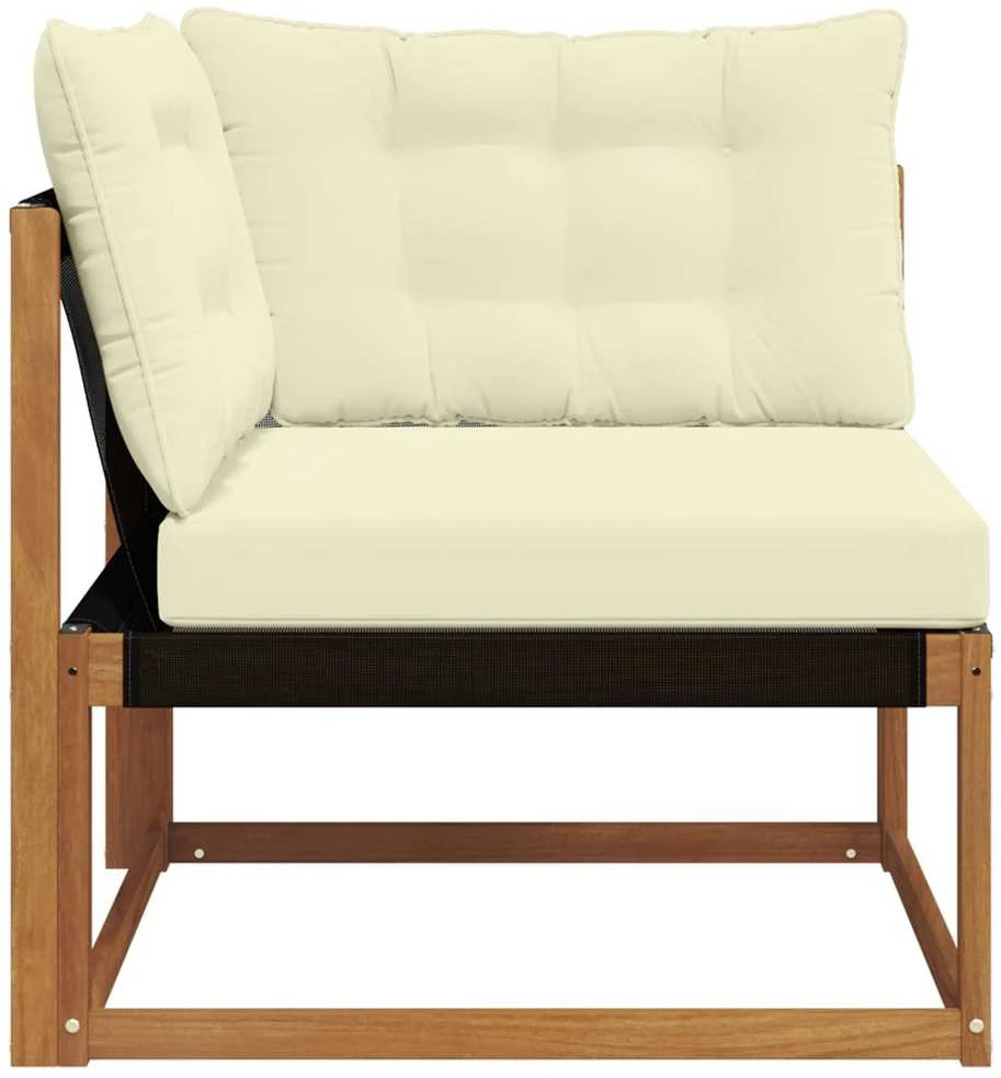 Lauko kampinė sofa Kietos akacijos mediena Natūrali