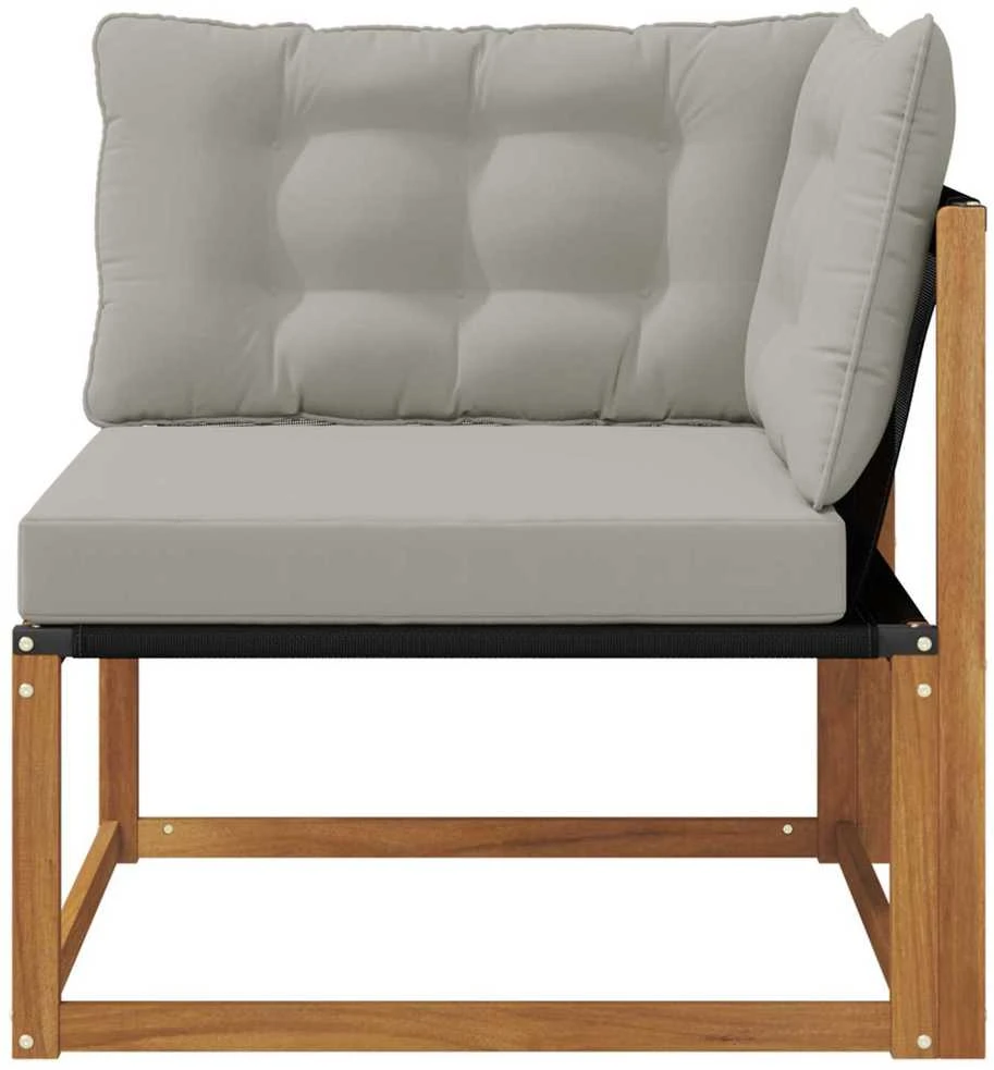 Lauko kampinė sofa Kietos akacijos mediena Natūrali